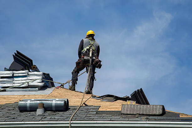 Professional Gutter Installation technician working in Keota, IA